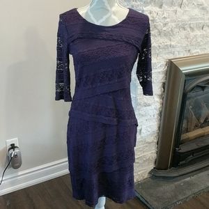 Lori M collection purple lace dress